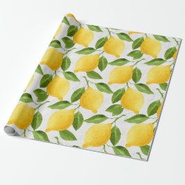 Aquarellzitronenmuster Geschenkpapier