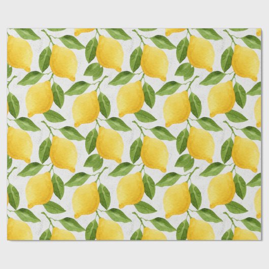 Aquarellzitronenmuster Geschenkpapier (Flach)