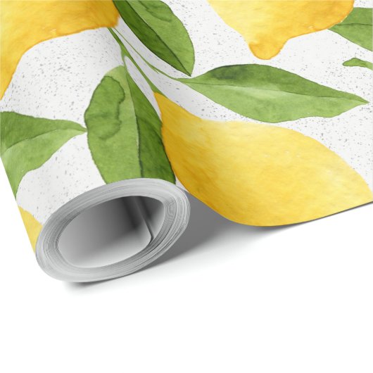 Aquarellzitronenmuster Geschenkpapier (Rolleneckpunkt)