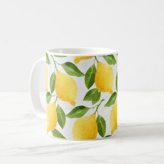 Aquarellzitronenmuster Kaffeetasse (Vorderseite Links)
