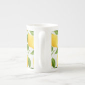 Aquarellzitronenmuster Porzellantasse (Rückseite)