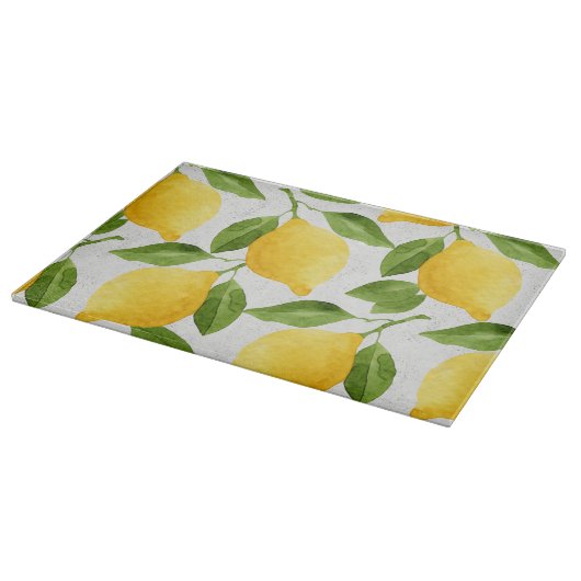 Aquarellzitronenmuster Schneidebrett (Ecke)