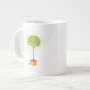Aquarellzitrusbaum in Topf Jumbo-Tasse