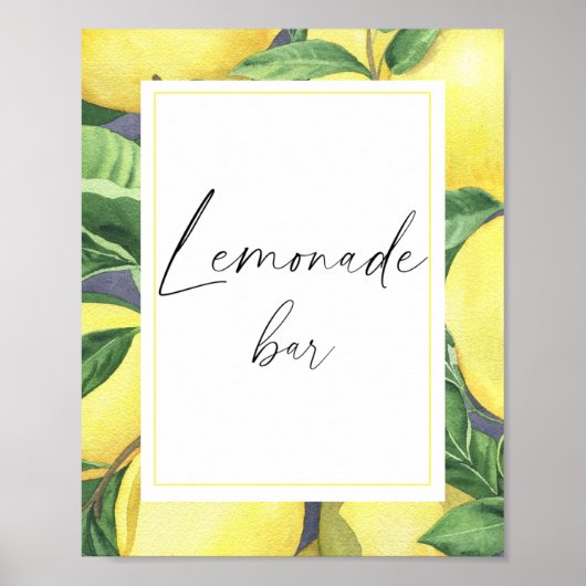 AquarellZitrusfrüchte - modern - Limonade Bar Poster (Vorne)
