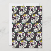 Aquarellzucker Skull Dia De Los Muertos Party Einladung (Rückseite)