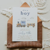 Aquarellzug Kinderdusche Einladung