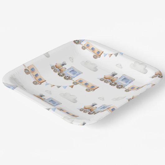 Aquarellzug Kinderdusche Teller (Gewinkelt)