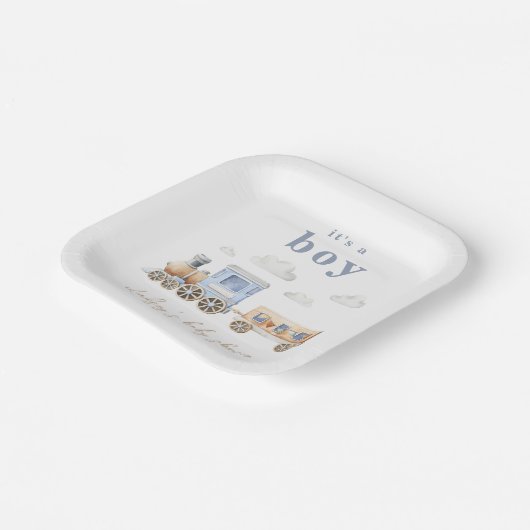 Aquarellzug Kinderdusche Teller (Gewinkelt)