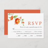 Aquarellzweig mit Orangensaft Blume Hochzeit RSVP Karte (Vorne/Hinten)