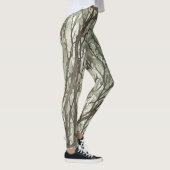 Aquarellzweige Grüner Camouflage Leggings (Rechts)
