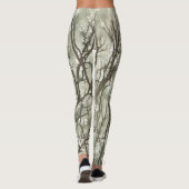 Aquarellzweige Grüner Camouflage Leggings (Rückseite)