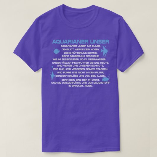 Aquarian Unser Zierfisch Funny Aquarium Gebet T-Shirt (Design vorne)
