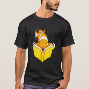 Aquarienfisch Clownfisch liest Buch T-Shirt