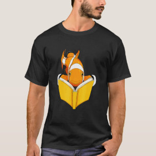 Aquarienfisch Clownfisch liest Buch T-Shirt