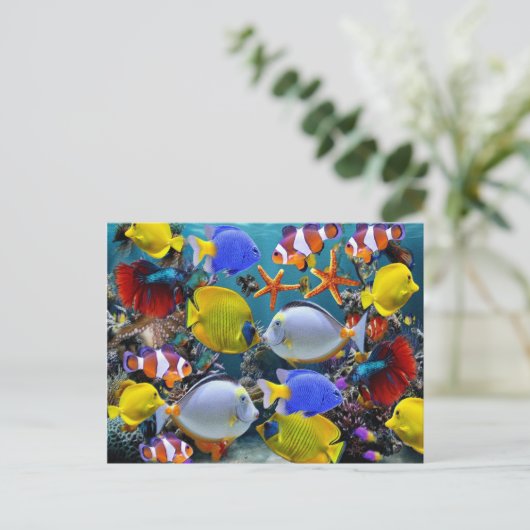 Aquarienfischerei Postkarte (Stehend Vorderseite)