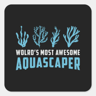 Aquarist World's Most Aquascaper Retro Aquarium Quadratischer Aufkleber