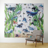 Aquarium 2 Party Hintergrund Wandteppiche (Beispiel (Horizontal))