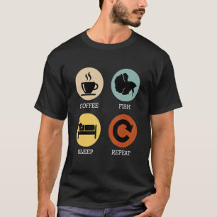 Aquarium Aquarist Essen Schlafen Fisch Wiederholen T-Shirt