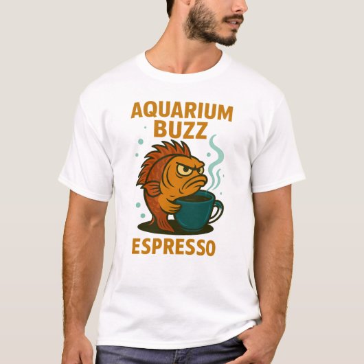 Aquarium Buzz Espresso Angry Fish T-Shirt (Vorderseite)