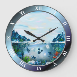 Aquarium Custom Large Round Wall Clock Große Wanduhr
