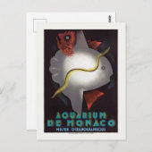 Aquarium de Monaco Vintage Poster 1926 Postkarte (Vorne/Hinten)