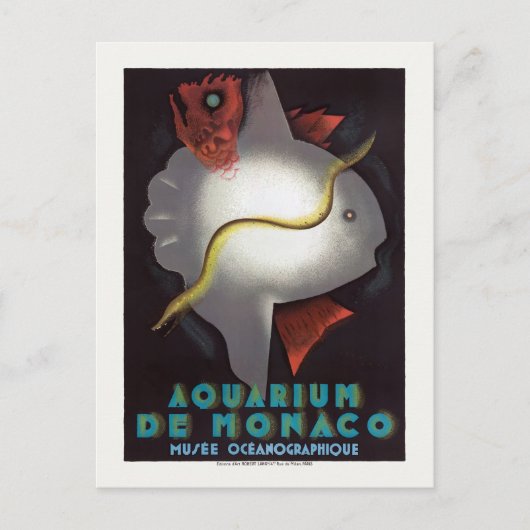 Aquarium de Monaco Vintage Poster 1926 Postkarte (Vorderseite)