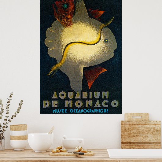 Aquarium de Monaco Werbeplakat Poster (Küche)