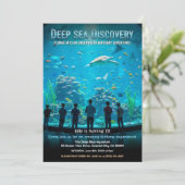 Aquarium Deep Sea Discovery Birthday Party Einladung (Stehend Vorderseite)