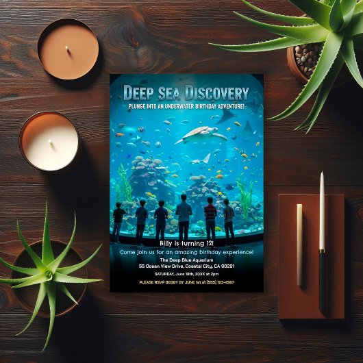 Aquarium Deep Sea Discovery Birthday Party Einladung