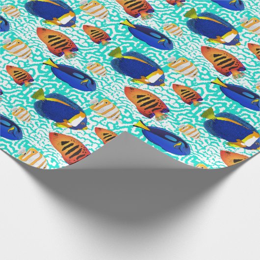 Aquarium Eigentümer Tropical Reef Fisch auf Korall Geschenkpapier (Ecke)