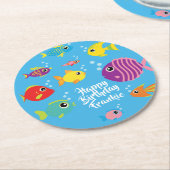Aquarium Fisch 1 Geburtstag Party Untersetzer (Angewinkelt)