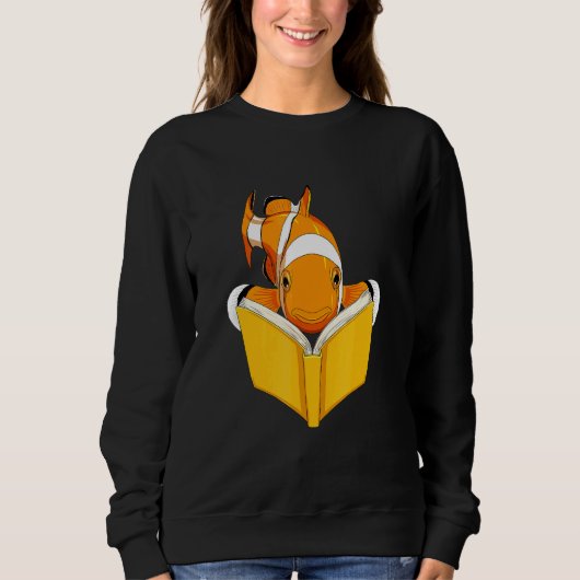 Aquarium Fisch Clownfish Buch Sweatshirt (Vorderseite)