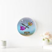 Aquarium Fisch-Schüssel Rund Personalisierte Wand  Runde Wanduhr (Zuhause)