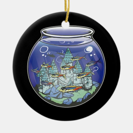 Aquarium Fischburg Keramik Ornament (Vorne)