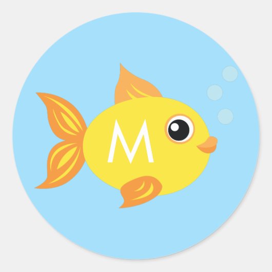 Aquarium Fish Cute Kid Name Enumhülle Seal Sticker (Vorderseite)