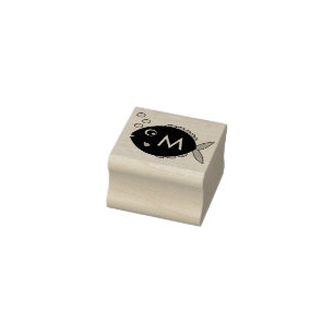 Aquarium Fish Niedlich Kid's Monogram Initial Gummistempel