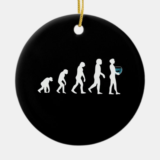 Aquarium Fishkeeper-Evolution Keramik Ornament (Vorne)