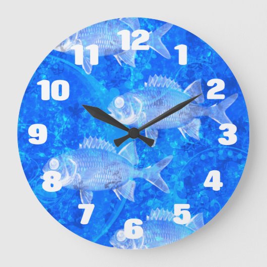 Aquarium Große Wanduhr (Vorderseite)