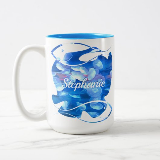 Aquarium Jellyfish 0925 Zweifarbige Tasse (Links)