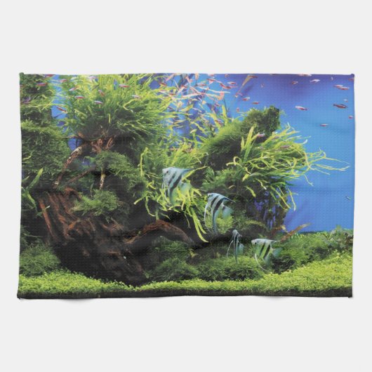 Aquarium Layout of Freshwater Angelfishes Küchentuch (Horizontal)