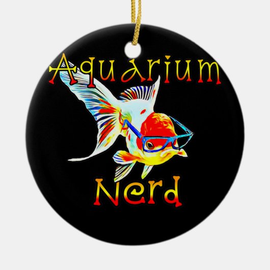 Aquarium Nerd Oranda Goldfish Fish Tank Keepers Keramik Ornament (Vorne)