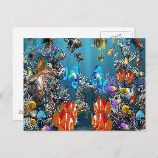 Aquarium Postkarte (Vorne/Hinten)