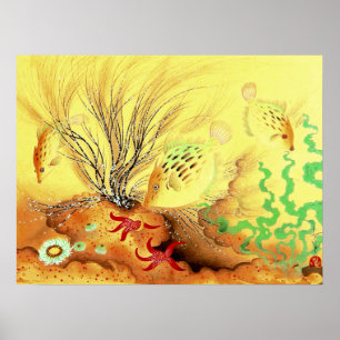 Aquarium Puffer Fish Ono Bakufu 1941 Poster