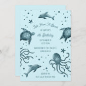 Aquarium Sea Life Kids Ocean Birthday Party Einladung (Vorne/Hinten)