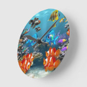 Aquarium Sea Runde Wanduhr (Winkel)