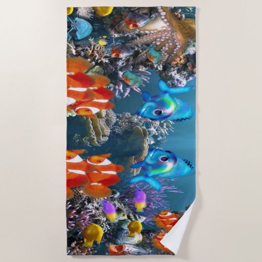 Aquarium Strandtuch (Vorderseite)