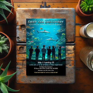 Aquarium Tiefsee-Entdeckungs-Geburtstagsfeier Postkarte