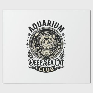 Aquarium Tiefsee-Katze Lustige Katze Grafik - Aqua Geschenkpapier