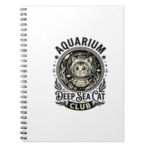 Aquarium Tiefsee-Katze Lustige Katze Grafik - Aqua Notizblock