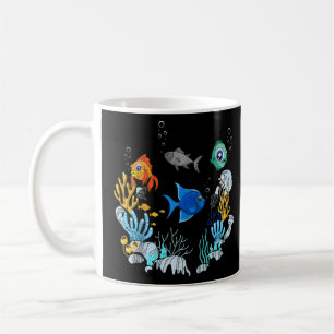 Aquarium Unterwasserschule für Fischbiologie Fisch Kaffeetasse